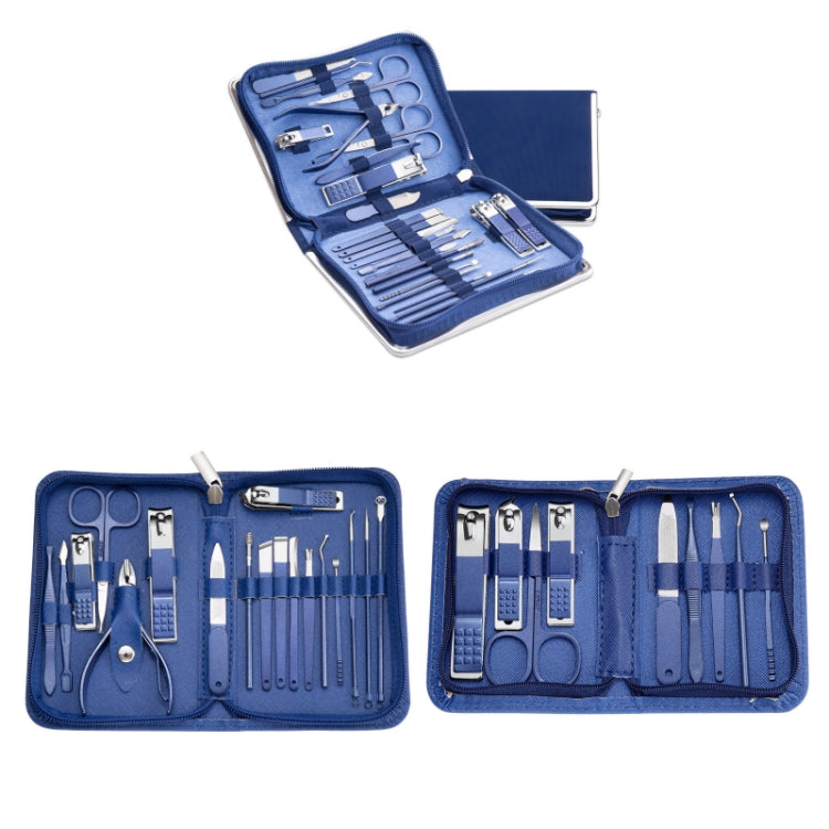 Stainless Steel Nail Clipper Nail Art Tool Set, Color: 9 PCS/Set (Blue)