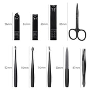 9 PCS/Set Stainless Steel Dead Skin Nail Trimming Set(Black)