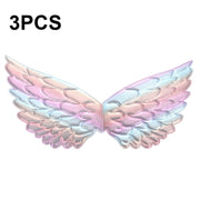 3 PCS Children Prom Dress Up Wings Elf Colorful Wings Party Costume Props(Fantasy White)