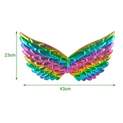 3 PCS Children Prom Dress Up Wings Elf Colorful Wings Party Costume Props(Fantasy White)