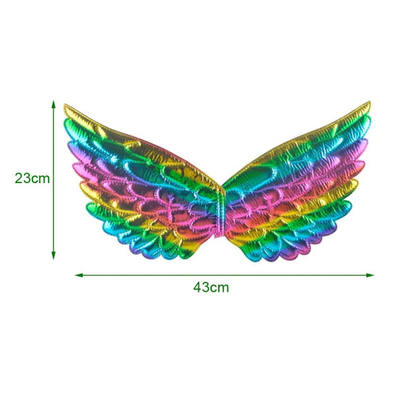 3 PCS Children Prom Dress Up Wings Elf Colorful Wings Party Costume Props(Gold)