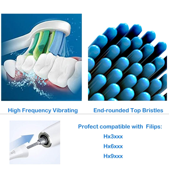 Toothbrush Head For Philips HX3/HX6/HX9 Series(Black Gum Care)