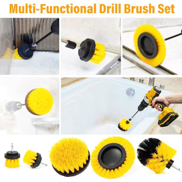 6 PCS / Set Electric Drill Head Car Tire Floor Crevice Cleaning Brush(Red) - free shipping - PMC Jewellery - Order now!