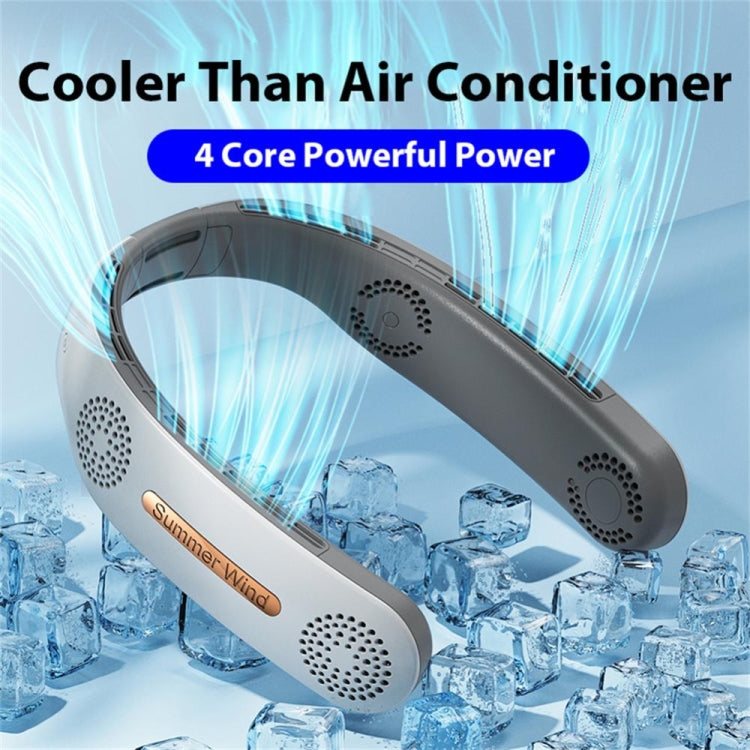 Lazy Hanging Neck Fan Bladeless Silent Sports Fan,Model: A306 Four -core 4000 mAh Green - Electric Fans by PMC TechLife | Online Shopping South Africa | PMC TechLife