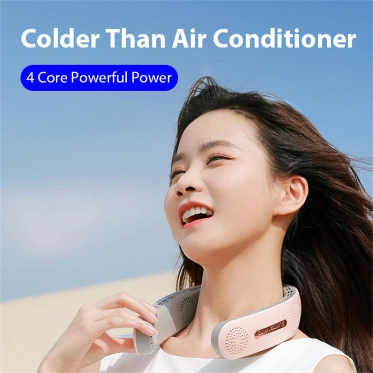 Lazy Hanging Neck Fan Bladeless Silent Sports Fan,Model: A306 Four -core 4000 mAh Green - Electric Fans by PMC TechLife | Online Shopping South Africa | PMC TechLife