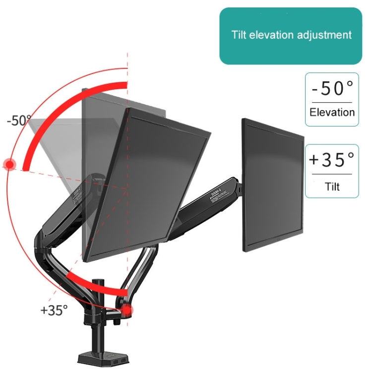 KALOC Computer Monitor Desktop Double Screen Air Pressure Lifting Bracket - free shipping - PMC Jewellery - Order now!