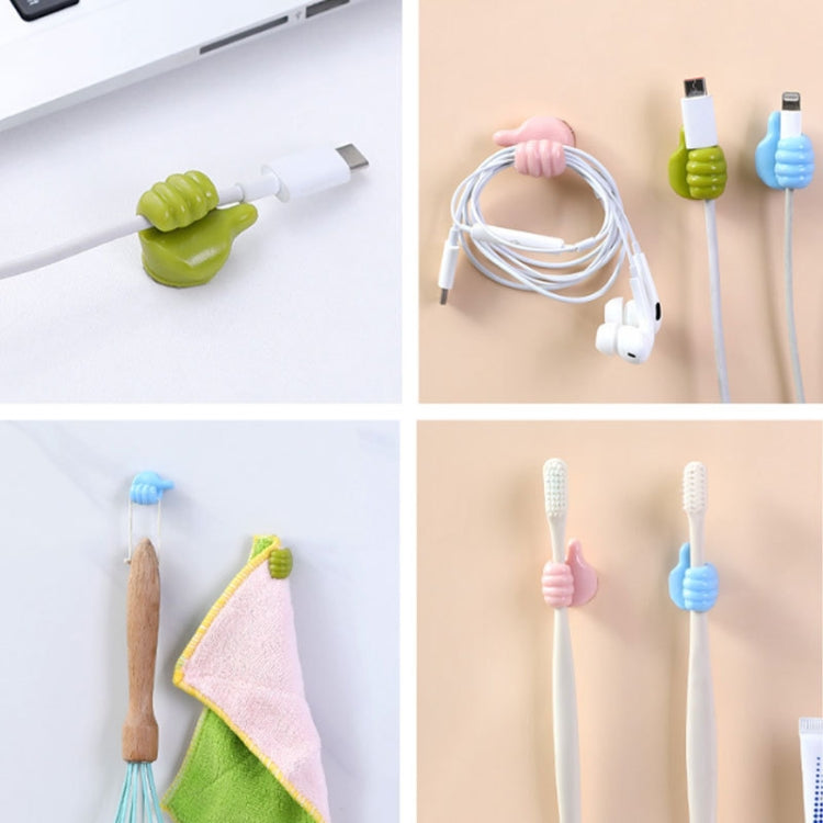 10 PCS Non-punching And Non-marking Adhesive Thumb Hook Cable Organizer(Blue) - Shelf & Hooks by PMC TechLife | Online Shopping South Africa | PMC TechLife