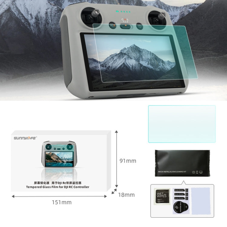 Sunnylife MM3-GHM387 9H 2.5D HD Tempered Glass Film For Mini3 Pro Remote Control(As Show)