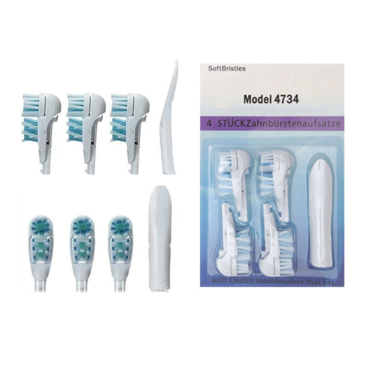 4 PCS/Set Multi-directional Electric Replacement Toothbrush Head for Oral B 3733 4732 4734 - Replacement Brush Heads by PMC TechLife | Online Shopping South Africa | PMC TechLife