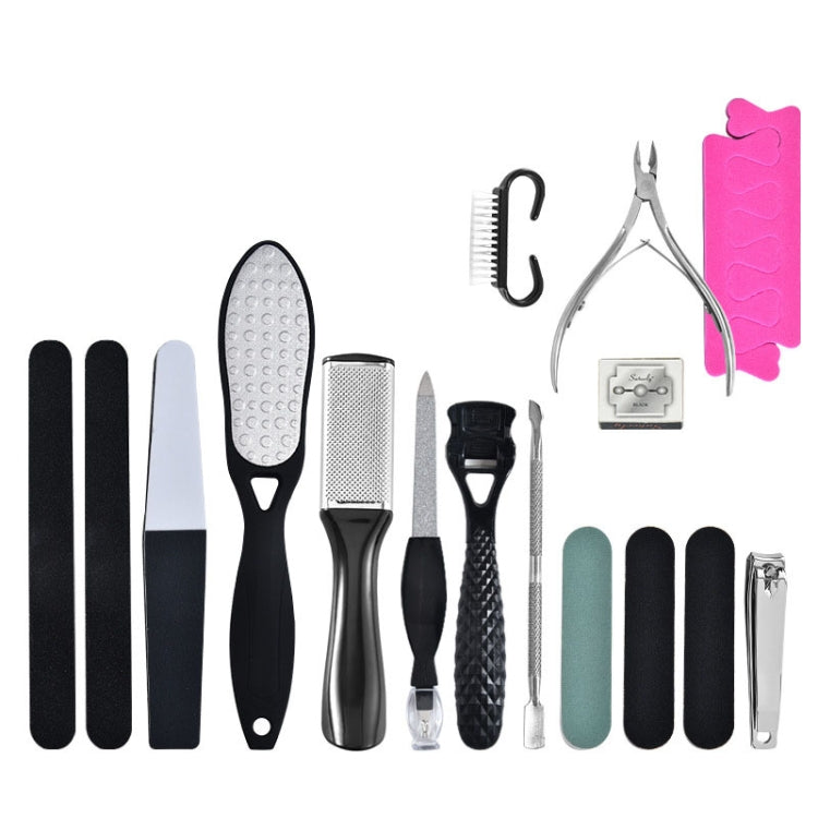 DT17-1 17 In 1 Pedicure Kit Foot File And Grinder Exfoliating Manicure And Pedicure Tools(Black) - Grinding Tools & Accessories by null | Online Shopping South Africa | PMC TechLife | Buy Now Pay Later Mobicred
