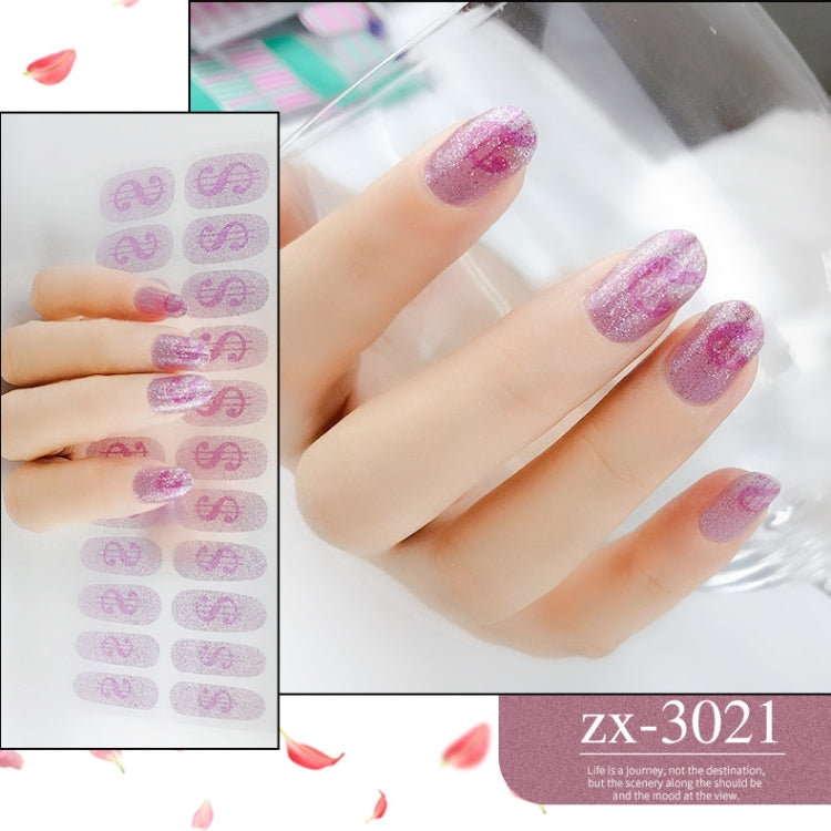 22 Fingers Shiny Onion Powder Starry Water-resistant Nail Sticker(ZX-3021)