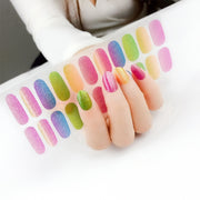 22 Fingers Shiny Onion Powder Starry Water-resistant Nail Sticker(ZX-3026)