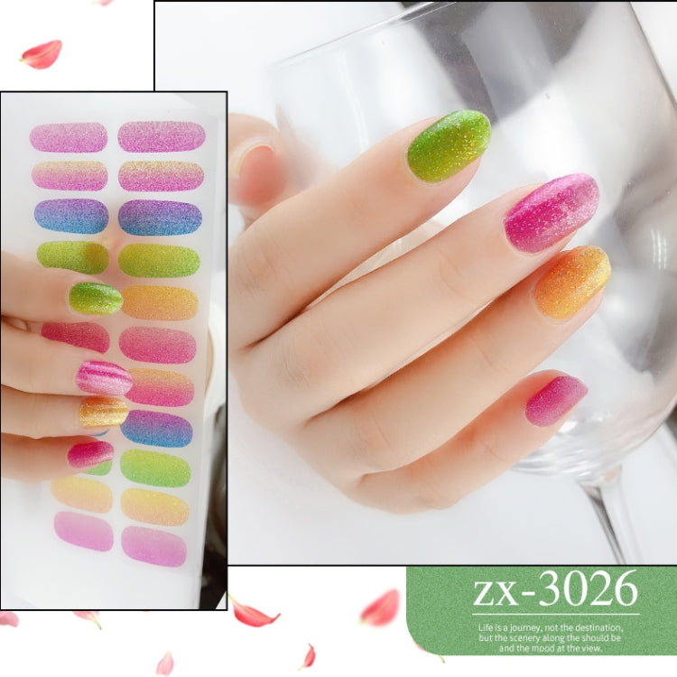 22 Fingers Shiny Onion Powder Starry Water-resistant Nail Sticker(ZX-3026)