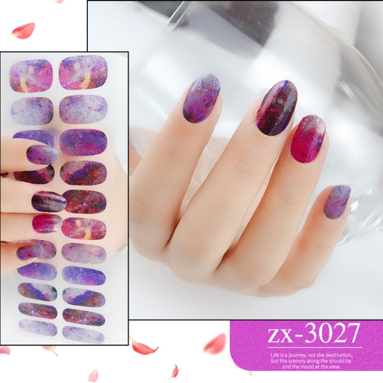 22 Fingers Shiny Onion Powder Starry Water-resistant Nail Sticker(ZX-3027)
