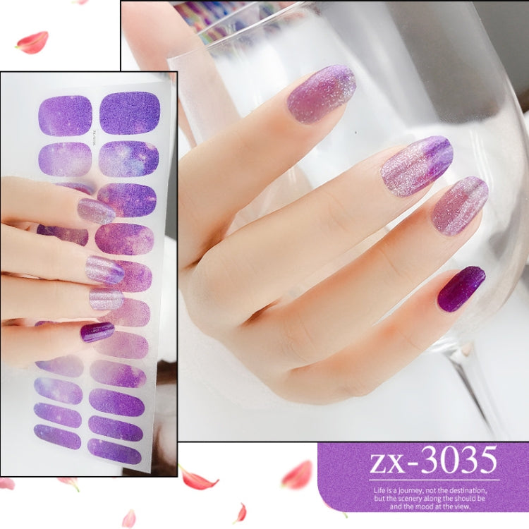 22 Fingers Shiny Onion Powder Starry Water-resistant Nail Sticker(ZX-3035)