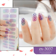 22 Fingers Shiny Onion Powder Starry Water-resistant Nail Sticker(ZX-3037)
