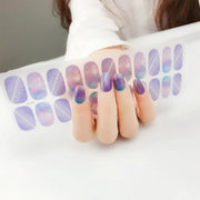 22 Fingers Shiny Onion Powder Starry Water-resistant Nail Sticker(ZX-3038)