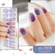22 Fingers Shiny Onion Powder Starry Water-resistant Nail Sticker(ZX-3038)
