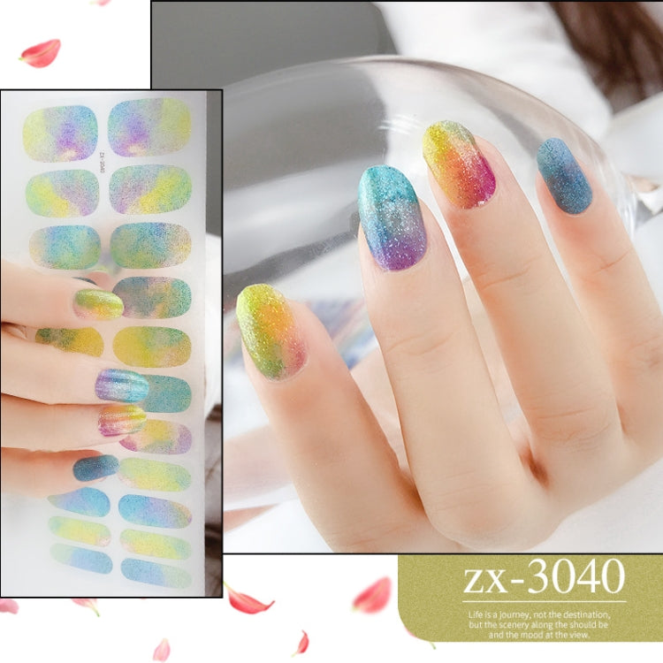 22 Fingers Shiny Onion Powder Starry Water-resistant Nail Sticker(ZX-3040)