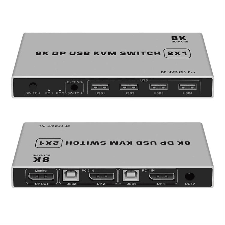 8K KYSW59 60HZ DP USB KVM Switch 2-in-1 Computer Sharing Device