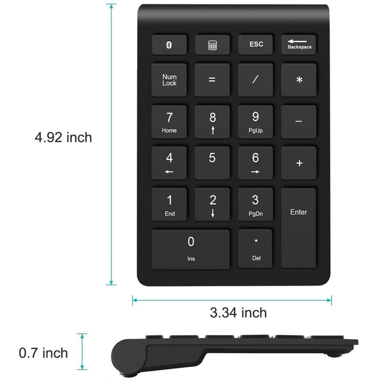 BT304 22 Keys Laptop Mini Wireless Keyboard, Spec: Bluetooth (Gold)