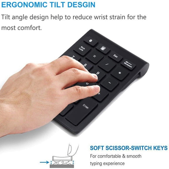 BT304 22 Keys Laptop Mini Wireless Keyboard, Spec: Bluetooth (Silver Black)