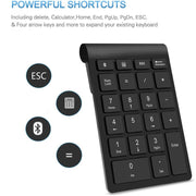 BT304 22 Keys Laptop Mini Wireless Keyboard, Spec: Bluetooth (Silver Black)