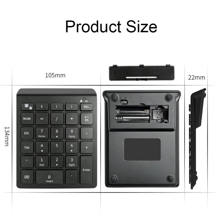 BT302 28 Keys Laptop Mini Wireless Keyboard, Spec: Bluetooth (Gray)