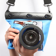 Tteoobl  20m Underwater Diving Camera Housing Case Pouch  Camera Water-resistant Dry Bag, Size: M(Blue)