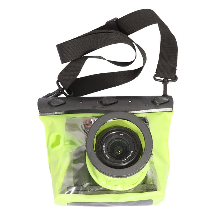 Tteoobl  20m Underwater Diving Camera Housing Case Pouch  Camera Water-resistant Dry Bag, Size: L(Green)