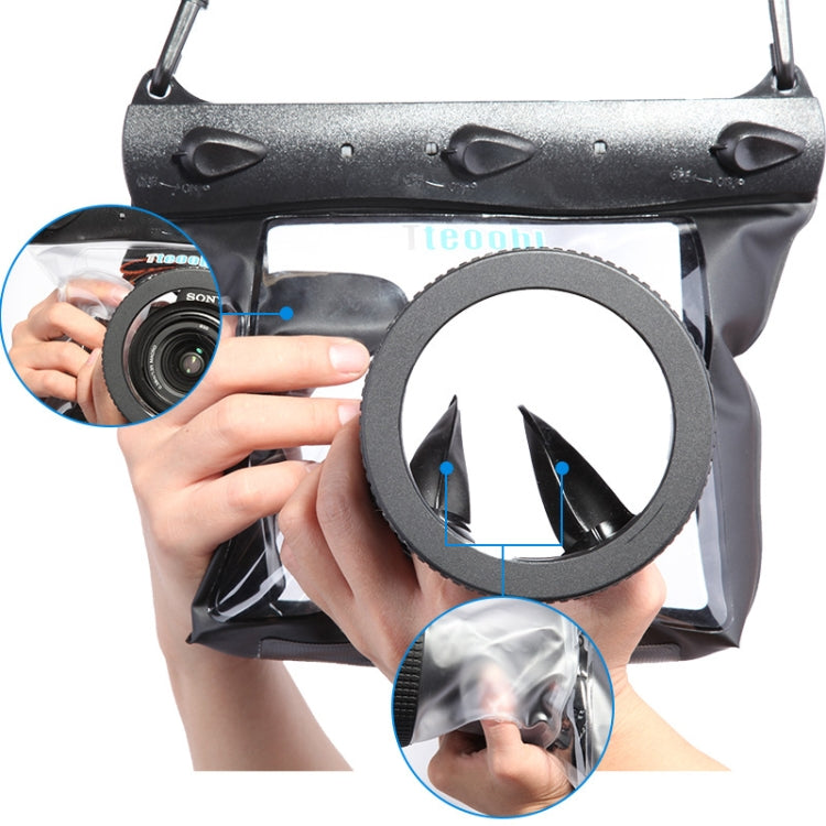 Tteoobl  20m Underwater Diving Camera Housing Case Pouch  Camera Water-resistant Dry Bag, Size: L(Blue)