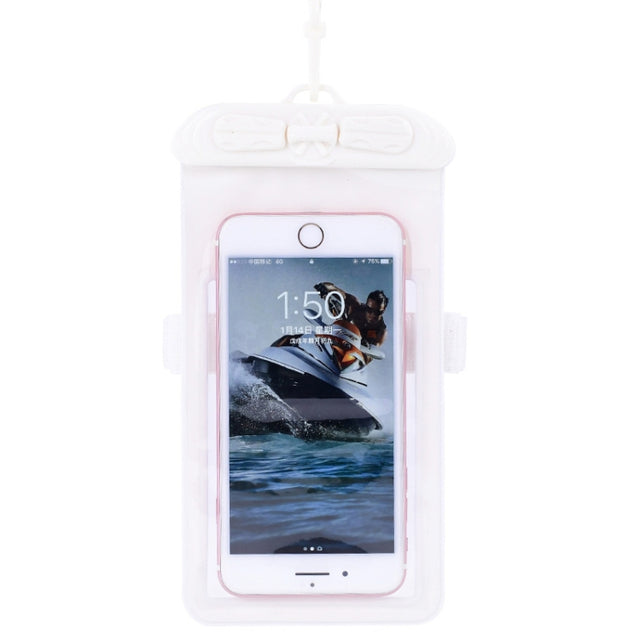 Tteoobl Diving Phone Water-resistant Bag Can Be Hung Neck Or Tied Arm, Size: Large(White)