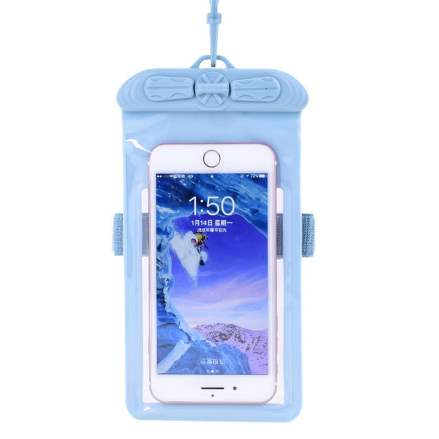 Tteoobl Diving Phone Water-resistant Bag Can Be Hung Neck Or Tied Arm, Size: Large(Gray Blue)