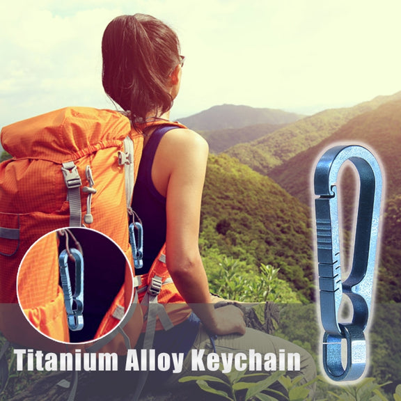 Men Titanium Alloy Keychain Car Key Waist Hanging(Colorful Titanium)