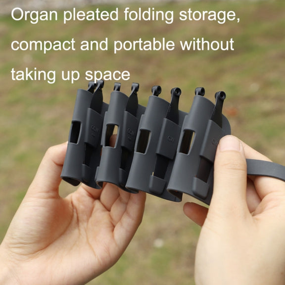 Sunnylife MM3-SN443 For Mini 3 Pro Propeller Blades + Silicone Folding Storage Bag(Yellow Strip+Brown Bag)