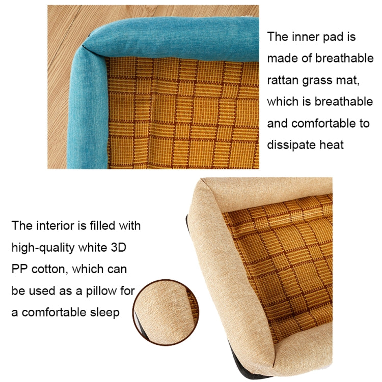 YD-XD03 Summer Pet Breathable Cooler Mat Pet Bed, Size: 77x62cm(Coffee Khaki)