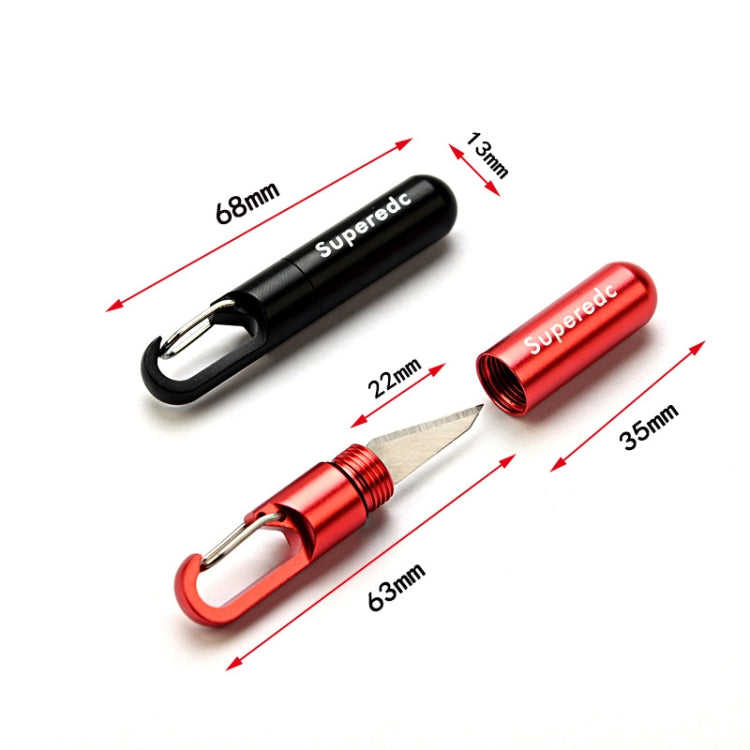 Keychain Pendant Small Knife Portable Art Cutting Knife(Aluminum Alloy Black) - Burin &Cutting Knife by PMC Jewellery | Online Shopping South Africa | PMC Jewellery | Buy Now Pay Later Mobicred