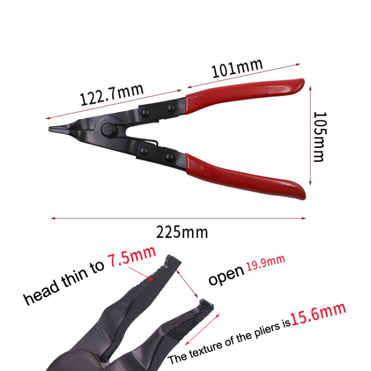 Reinforced Flat Circlip Pliers Flat-mouth Snap Ring Pliers(Red) - Pliers by PMC Jewellery | Online Shopping South Africa | PMC Jewellery | Buy Now Pay Later Mobicred