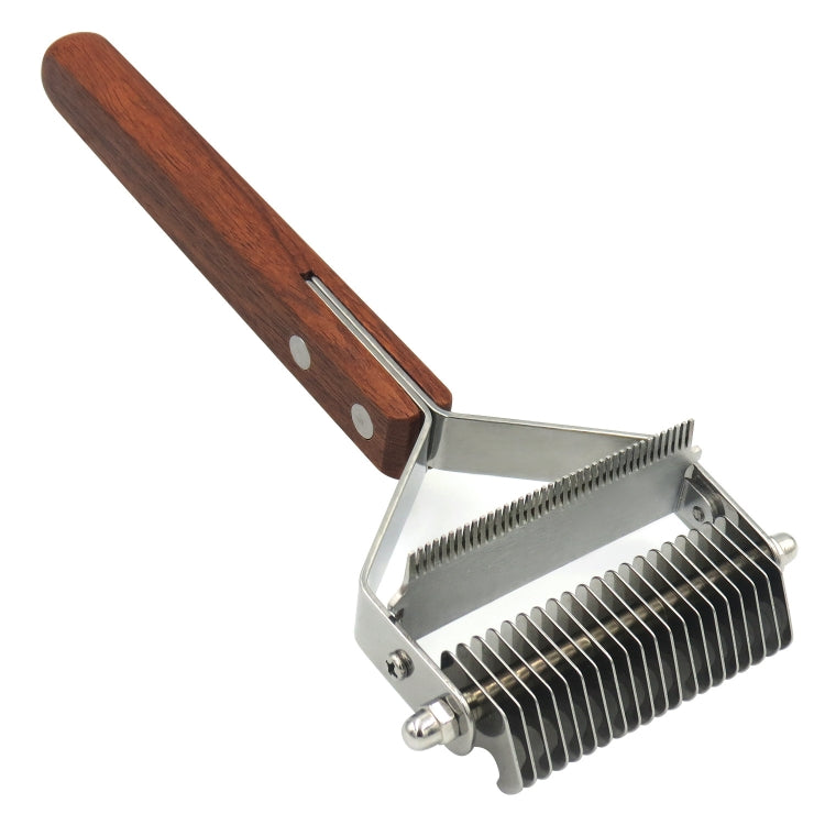 Pet Wooden Handle Dual-purpose Stainless Steel Comb Pet Hair Removal Comb(DS-Y075) - Brushes & Combs by PMC TechLife | Online Shopping South Africa | PMC TechLife | Buy Now Pay Later Mobicred