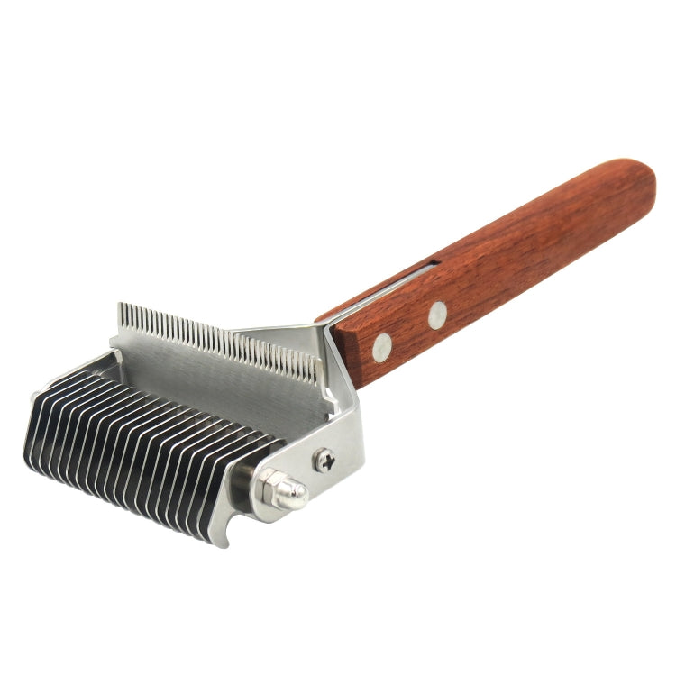 Pet Wooden Handle Dual-purpose Stainless Steel Comb Pet Hair Removal Comb(DS-Y075)