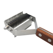 Pet Wooden Handle Dual-purpose Stainless Steel Comb Pet Hair Removal Comb(DS-Y075)