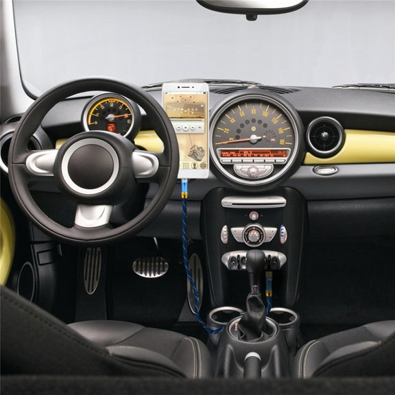 EMK 90-Degree Car 3.5mm Audio Cable Extension Cable, Cable Length: 1.5M(Blue)