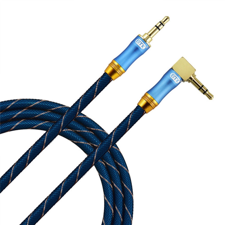 EMK 90-Degree Car 3.5mm Audio Cable Extension Cable, Cable Length: 2M(Blue) - free shipping - PMC TechLife - Order now!