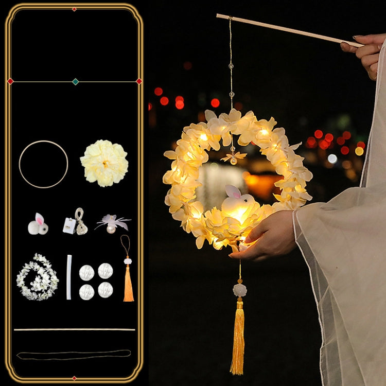 Moon Festival Hand Lantern Children Handmade DIY Materials, Color: Champagne Peonies - Holiday Lights by PMC TechLife | Online Shopping South Africa | PMC TechLife | Buy Now Pay Later Mobicred
