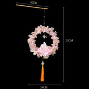 Moon Festival Hand Lantern Children Handmade DIY Materials, Color: Champagne Peonies