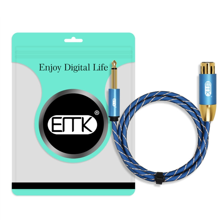 EMK KN603 2Pin 6.5mm Canon Line Balanced Audio Microphone Line,Cable Length: 0.5m(Blue) - free shipping - PMC Jewellery - Order now!