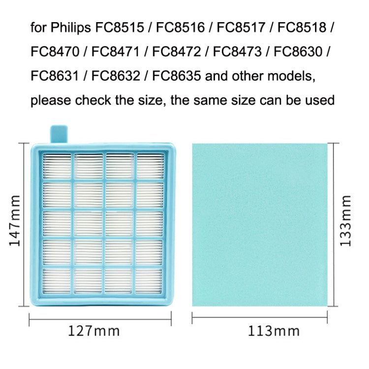 Filterx2+Filter Cottonx6+Air Filter Cottonx4 Vacuum Cleaner Accessories For Philips FC8471 / FC8630 / FC9322 - Other Accessories by PMC TechLife | Online Shopping South Africa | PMC TechLife