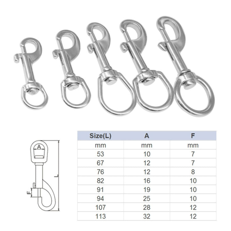 Stainless Steel Swivel Single Hook Pet Leash Hook, Specification: 70mm - Hooks by PMC TechLife | Online Shopping South Africa | PMC TechLife | Buy Now Pay Later Mobicred