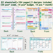 A6 Cash Budget Book Schedule Weekly Plan Monthly Plan Loose-leaf Notepad(Purple)