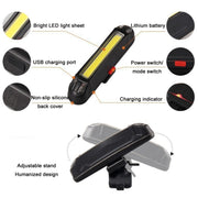 LED Rechargeable Bicycle Warning Strip Tail Light(OPP White Light)